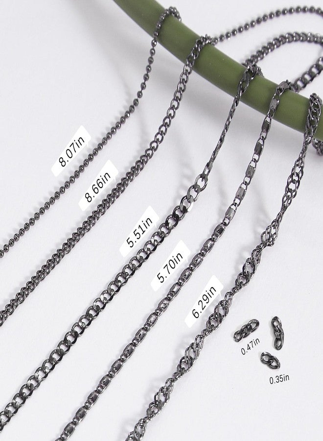 JERCLITY 2 Boxes of Silver, Gunmetal Black Goth Nail Charms | Punk Style Cross, Cone, Spike Rivets, Flat-Back Rhinestones, and Y2K Nail Chains for Nail Art | Suitable for Natural and Artificial Nails - Image 2